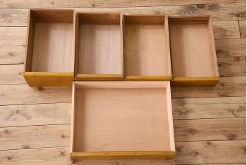 レトロ家具　昭和レトロ　変わり型　ナラ材のアンティーク片袖机(デスク)