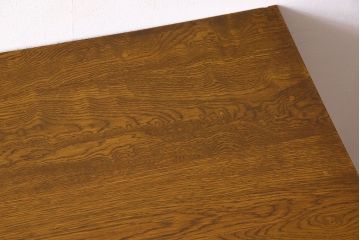 レトロ家具　昭和レトロ　変わり型　ナラ材のアンティーク片袖机(デスク)