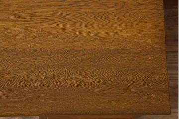 レトロ家具　昭和レトロ　変わり型　ナラ材のアンティーク片袖机(デスク)