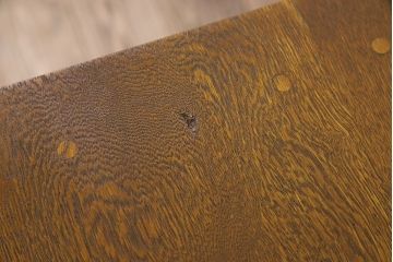 レトロ家具　昭和レトロ　変わり型　ナラ材のアンティーク片袖机(デスク)