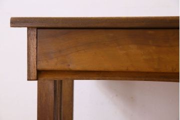 レトロ家具　昭和レトロ　変わり型　ナラ材のアンティーク片袖机(デスク)