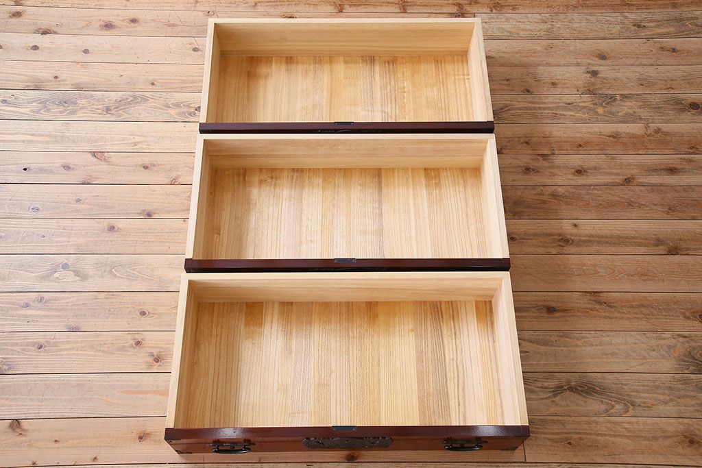 中古　二本松伝統家具　田中家具　民芸箪笥　手造り　二本松欅箪笥