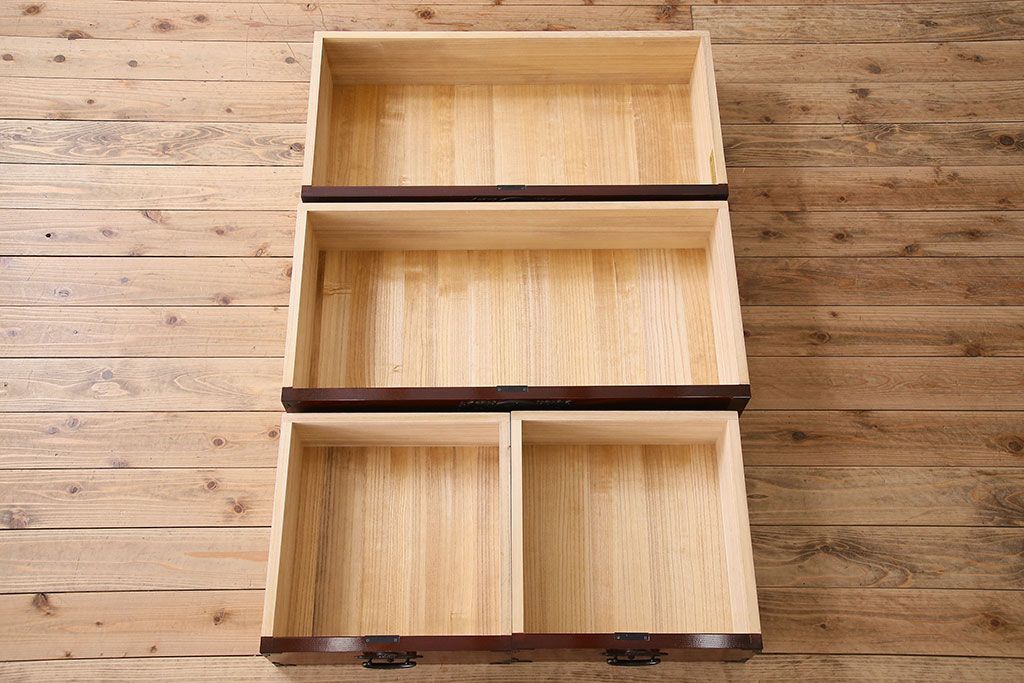 中古　二本松伝統家具　田中家具　民芸箪笥　手造り　二本松欅箪笥