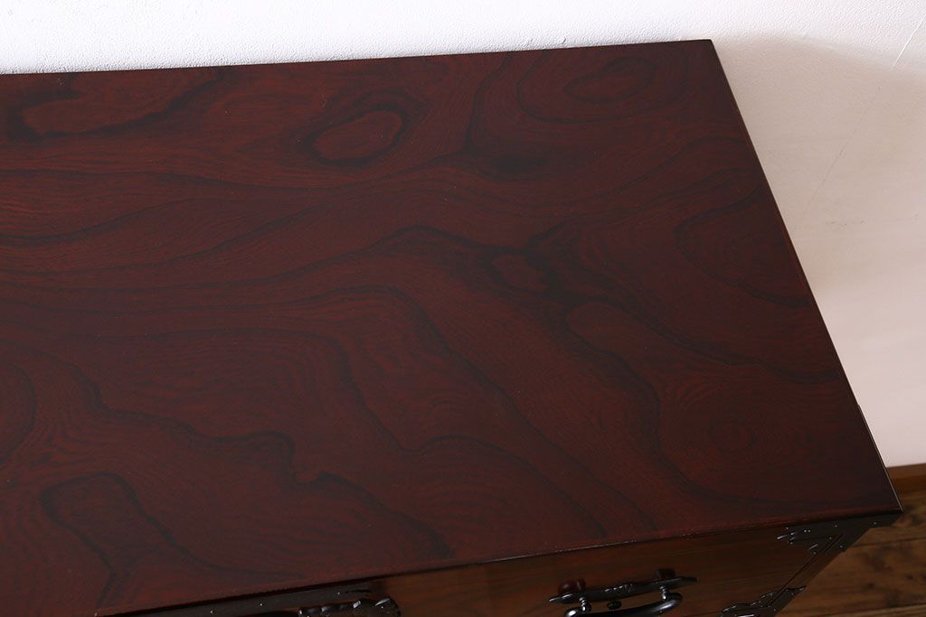 中古　二本松伝統家具　田中家具　民芸箪笥　手造り　二本松欅箪笥