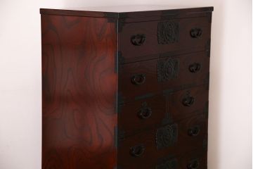 中古　二本松伝統家具　田中家具　民芸箪笥　手造り　二本松欅箪笥