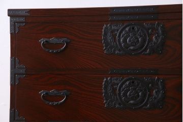 中古　二本松伝統家具　田中家具　民芸箪笥　手造り　二本松欅箪笥