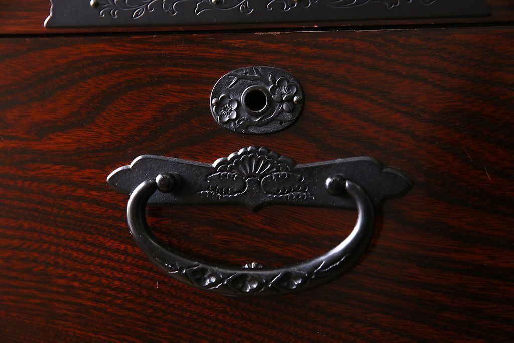 中古　二本松伝統家具　田中家具　民芸箪笥　手造り　二本松欅箪笥