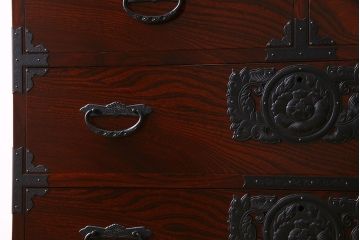 中古　二本松伝統家具　田中家具　民芸箪笥　手造り　二本松欅箪笥