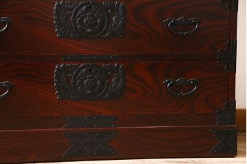 中古　二本松伝統家具　田中家具　民芸箪笥　手造り　二本松欅箪笥