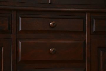 中古　北海道民芸家具　大きな重ね食器棚(カップボード)