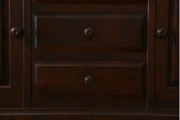 中古　北海道民芸家具　大きな重ね食器棚(カップボード)