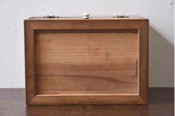 アンティーク雑貨　和製アンティーク　昭和レトロ　引き出し付き!古い木の小さな収納箱