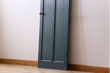 アンティーク　チェッカーガラス入り!昭和レトロなペイントドア(扉)