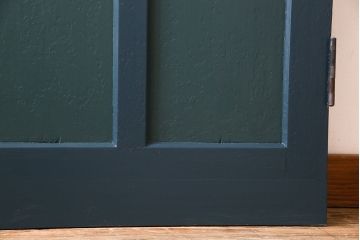 アンティーク　チェッカーガラス入り!昭和レトロなペイントドア(扉)