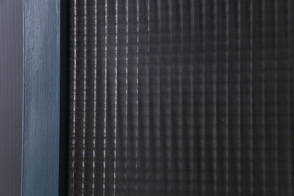 アンティーク　チェッカーガラス入り!昭和レトロなペイントドア(扉)