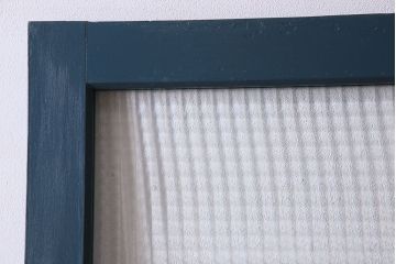 アンティーク　チェッカーガラス入り!昭和レトロなペイントドア(扉)