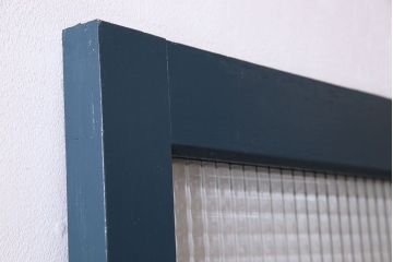 アンティーク　チェッカーガラス入り!昭和レトロなペイントドア(扉)