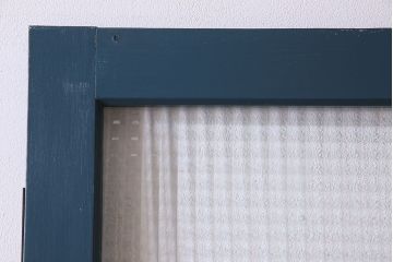 アンティーク　チェッカーガラス入り!昭和レトロなペイントドア(扉)