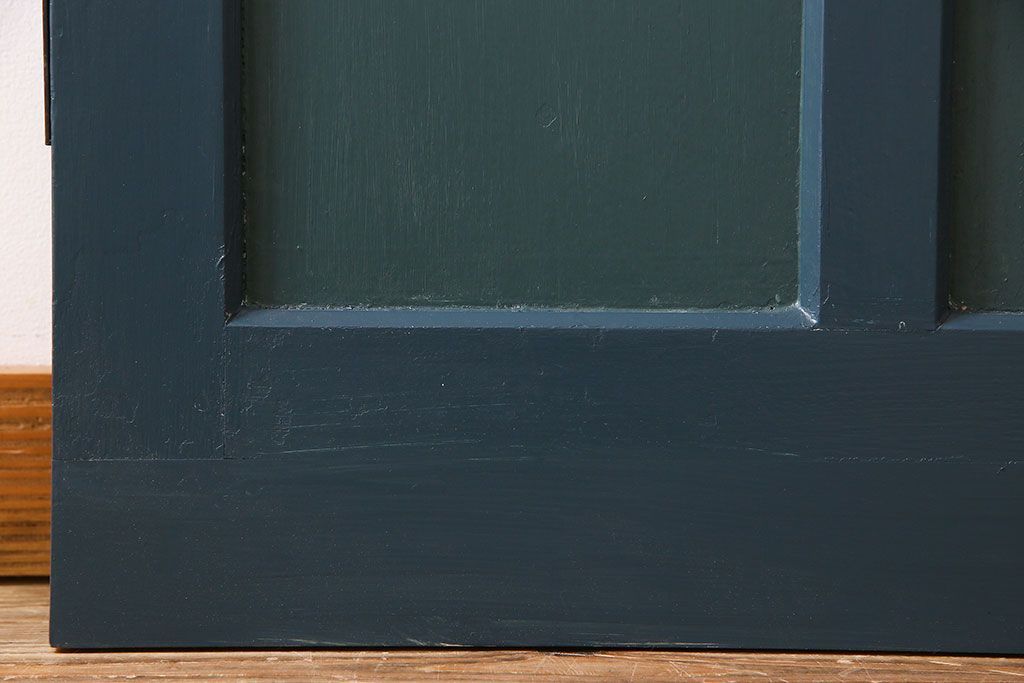 アンティーク　チェッカーガラス入り!昭和レトロなペイントドア(扉)