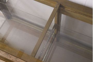 レトロ家具　脚付き!木のぬくもりが味わい深いレトロなガラスケース(ショーケース)
