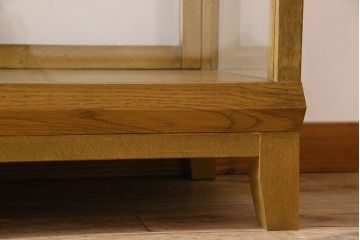 レトロ家具　脚付き!木のぬくもりが味わい深いレトロなガラスケース(ショーケース)