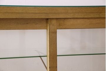 レトロ家具　脚付き!木のぬくもりが味わい深いレトロなガラスケース(ショーケース)