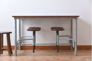 ラフジュ工房オリジナル 4脚格納スツールの作業台(テーブル・机)(3)