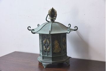 中古　民芸家具　趣のあるデザインの灯籠照明(外灯・デスクスタンド)