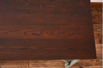 ラフジュ工房オリジナル　6脚格納スツール付きの作業台(テーブル・机)