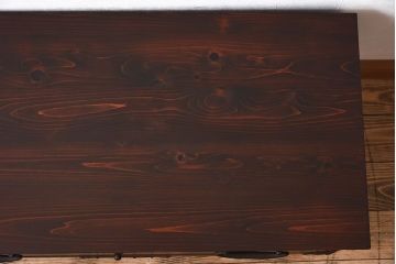 アンティーク家具　檜材天板　鉄脚付き時代箪笥ローボード　和製アンティーク(1)