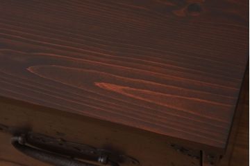 アンティーク家具　檜材天板　鉄脚付き時代箪笥ローボード　和製アンティーク(1)