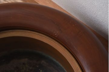 アンティーク雑貨　古民具・骨董　栃の木　木製　蒔絵が美しい刳り貫き火鉢