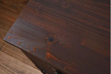 アンティーク家具　檜材天板　鉄脚付き時代箪笥ローボード　和製アンティーク(2)