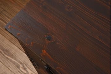 アンティーク家具　檜材天板　鉄脚付き時代箪笥ローボード　和製アンティーク(2)