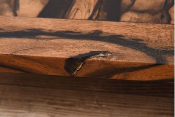 アンティーク雑貨　和製アンティーク　黒柿無垢材!古い杢目が味わい深い小さな花台(飾り台)(1)