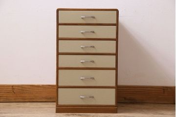 レトロ家具　昭和レトロ　ナラ材製!古い木とアンティークペイントがお洒落な小引き出し