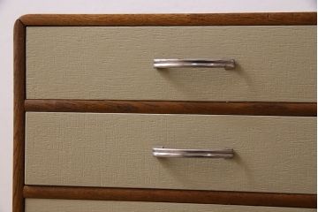 レトロ家具　昭和レトロ　ナラ材製!古い木とアンティークペイントがお洒落な小引き出し