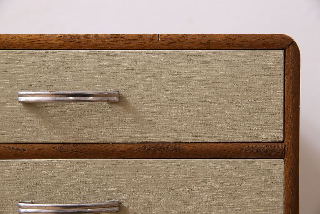 レトロ家具　昭和レトロ　ナラ材製!古い木とアンティークペイントがお洒落な小引き出し