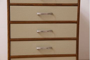 レトロ家具　昭和レトロ　ナラ材製!古い木とアンティークペイントがお洒落な小引き出し