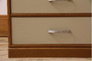 レトロ家具　昭和レトロ　ナラ材製!古い木とアンティークペイントがお洒落な小引き出し