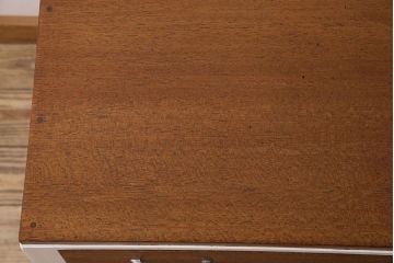 アンティーク家具　アンティークペイント 木のぬくもりとお洒落なカラーリングが素敵な片袖机(テーブル、デスク、在宅ワーク、在宅用)