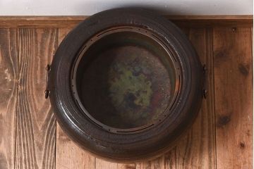 アンティーク雑貨　刳り貫き　古い木の味わいが趣ある和製アンティークの桐火鉢(2)