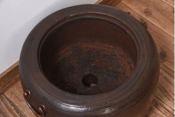 アンティーク雑貨　刳り貫き　古い木の味わいが趣ある和製アンティークの桐火鉢(2)