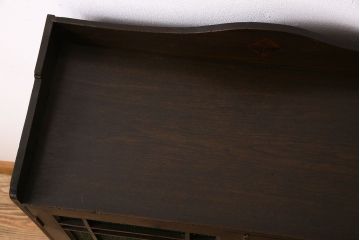 アンティーク家具　大正ロマン　和製アンティーク　当時物色ガラスがおしゃれな本箱(ブックケース)