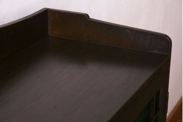 アンティーク家具　大正ロマン　和製アンティーク　当時物色ガラスがおしゃれな本箱(ブックケース)