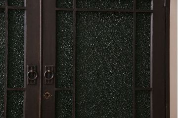 アンティーク家具　大正ロマン　和製アンティーク　当時物色ガラスがおしゃれな本箱(ブックケース)