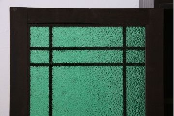 アンティーク家具　大正ロマン　和製アンティーク　当時物色ガラスがおしゃれな本箱(ブックケース)