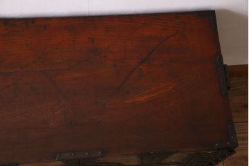 アンティーク家具　明治期　鉄脚付き　観音扉!アンティークの時代箪笥ローボード