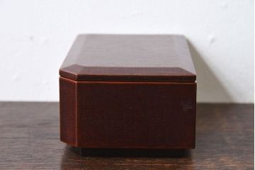 アンティーク雑貨　古民具・骨董　明治期　金森春次作　布目塗り　和製アンティーク木箱5点セット(箱付)