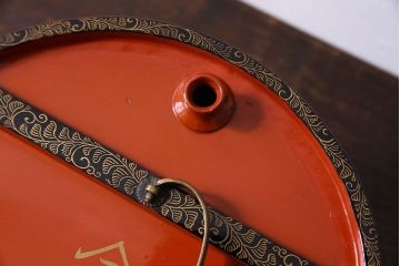 古民具・骨董　漆塗り　吉祥画　漆塗りが美しい亀の蒔絵の酒樽(酒入れ・漆器)